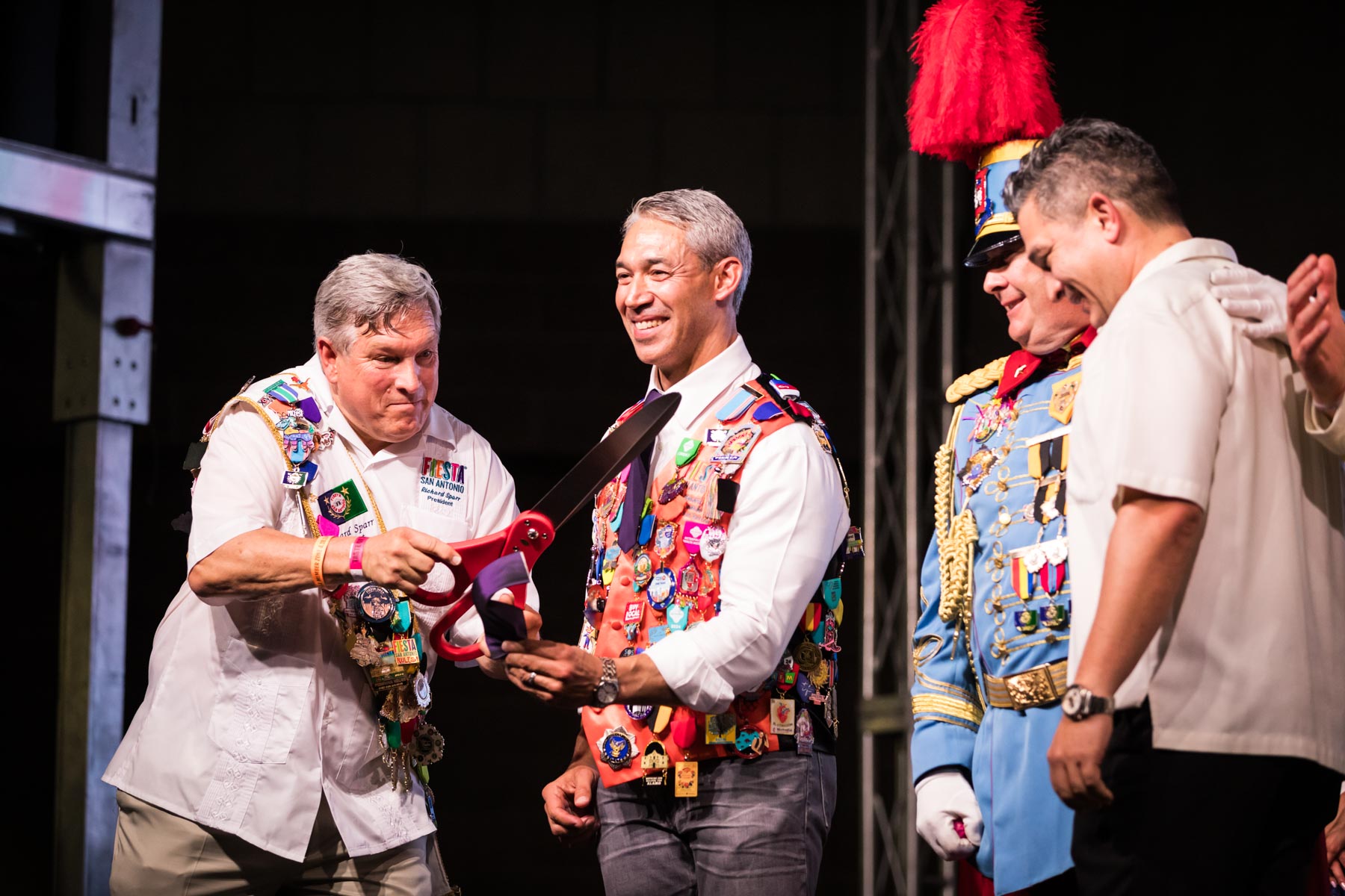 Mayor Ron Nirenberg at the cutting of ties during Fiesta Fiesta for an article on the best Fiesta photos