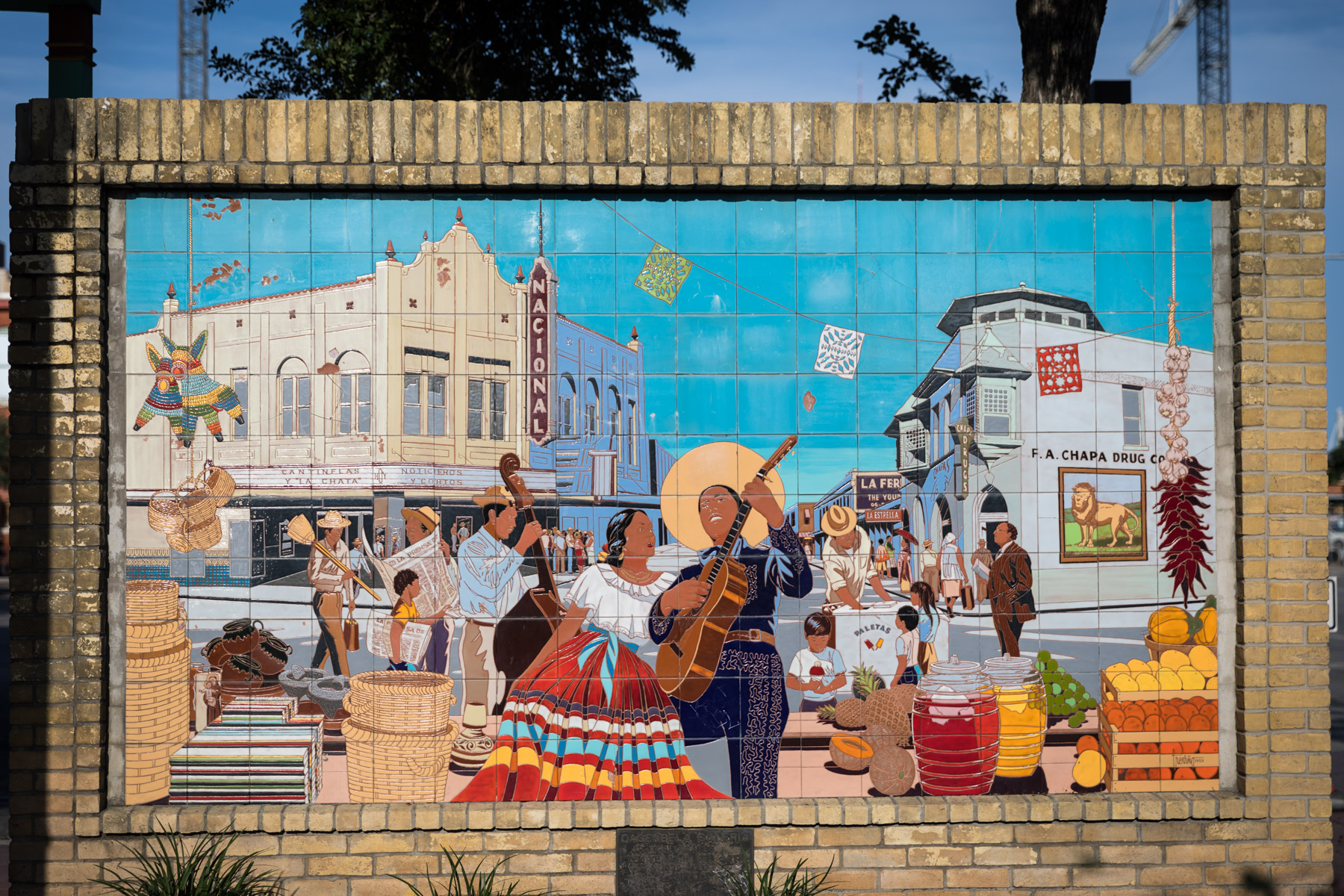 Colorful mosaic mural in Market Square for an article on the perfect downtown San Antonio family portrait itinerary