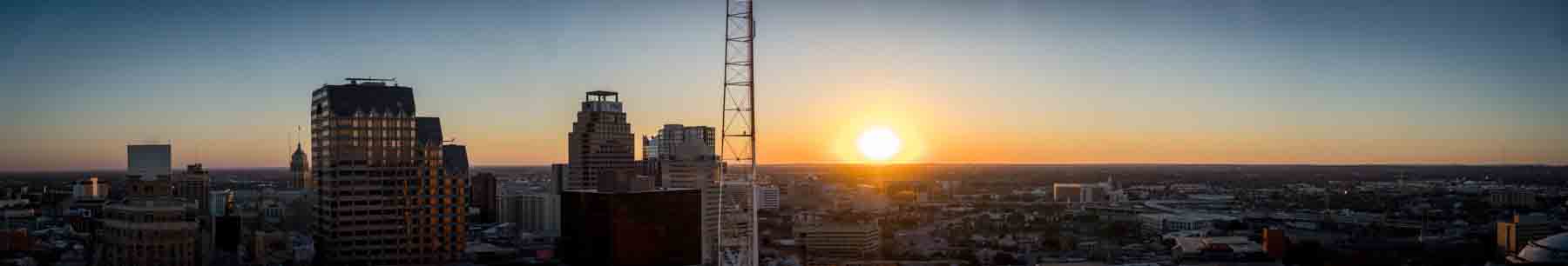 Sunset view from Moon's Daughters for an article listing the best places to propose in San Antonio