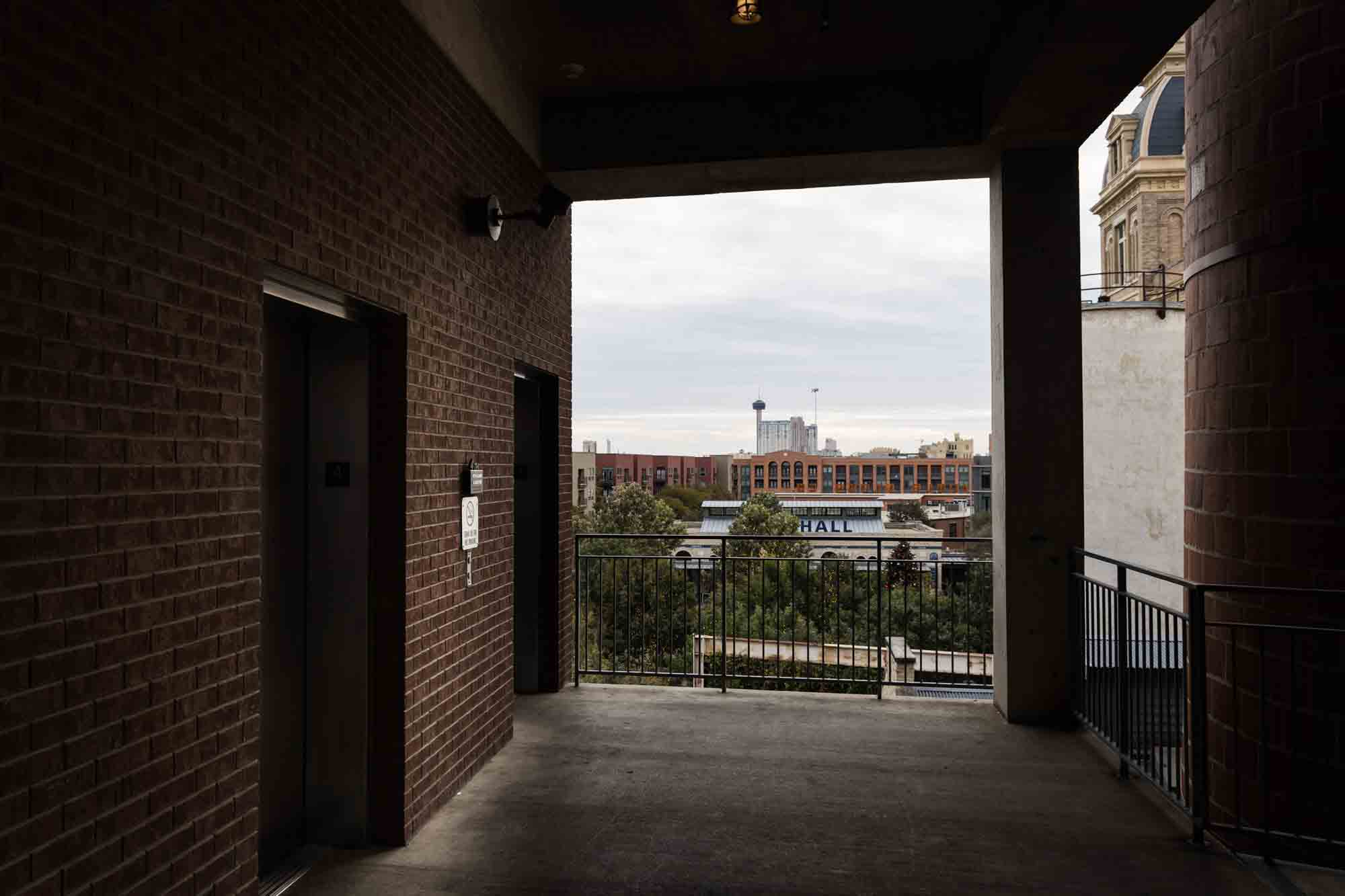 Elevators at the Kohler Parking Garage for an article on rain backup photo locations at the Pearl in San Antonio