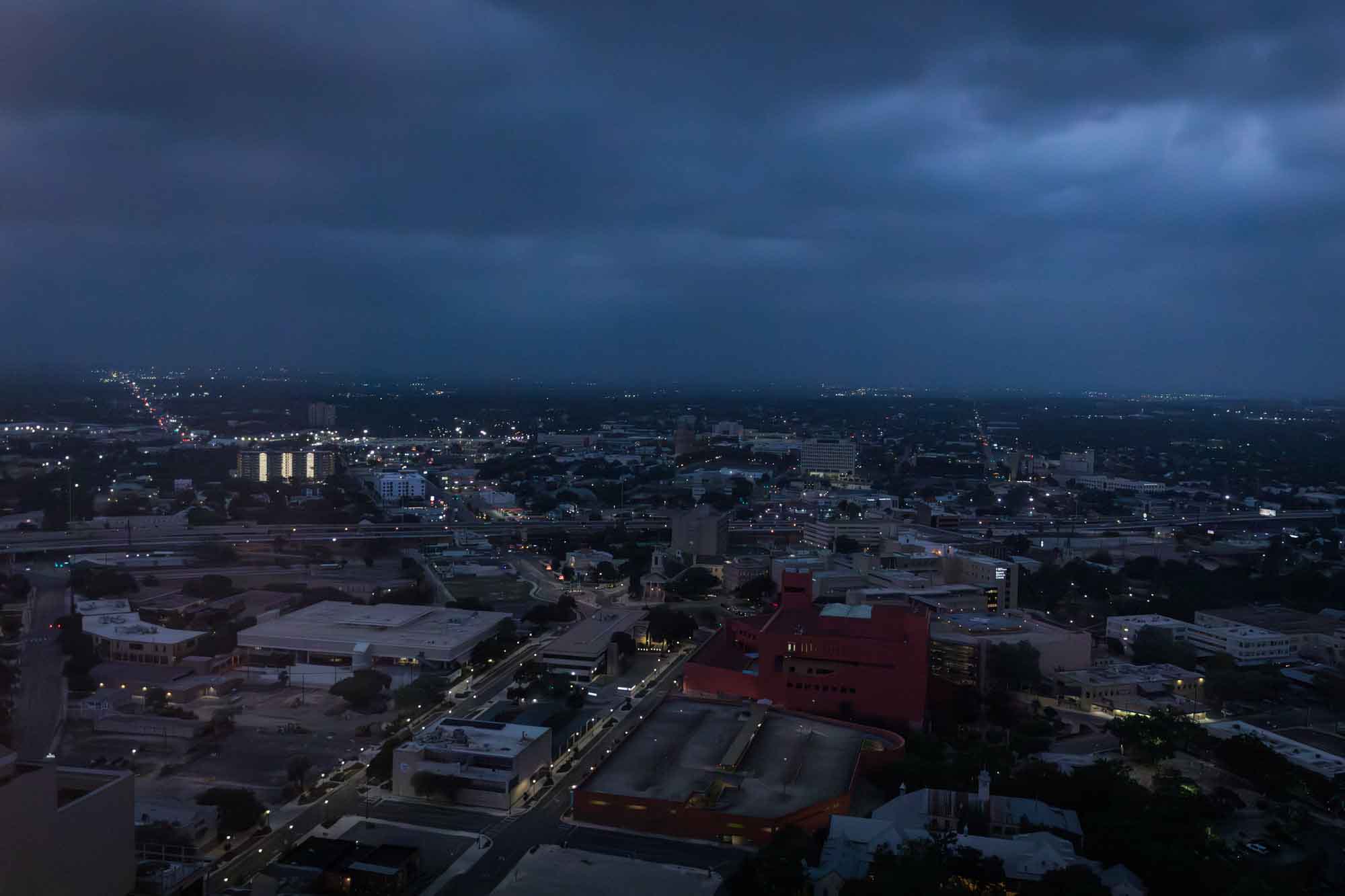 View of San Antonio at night from 30th Floor of Centre Club