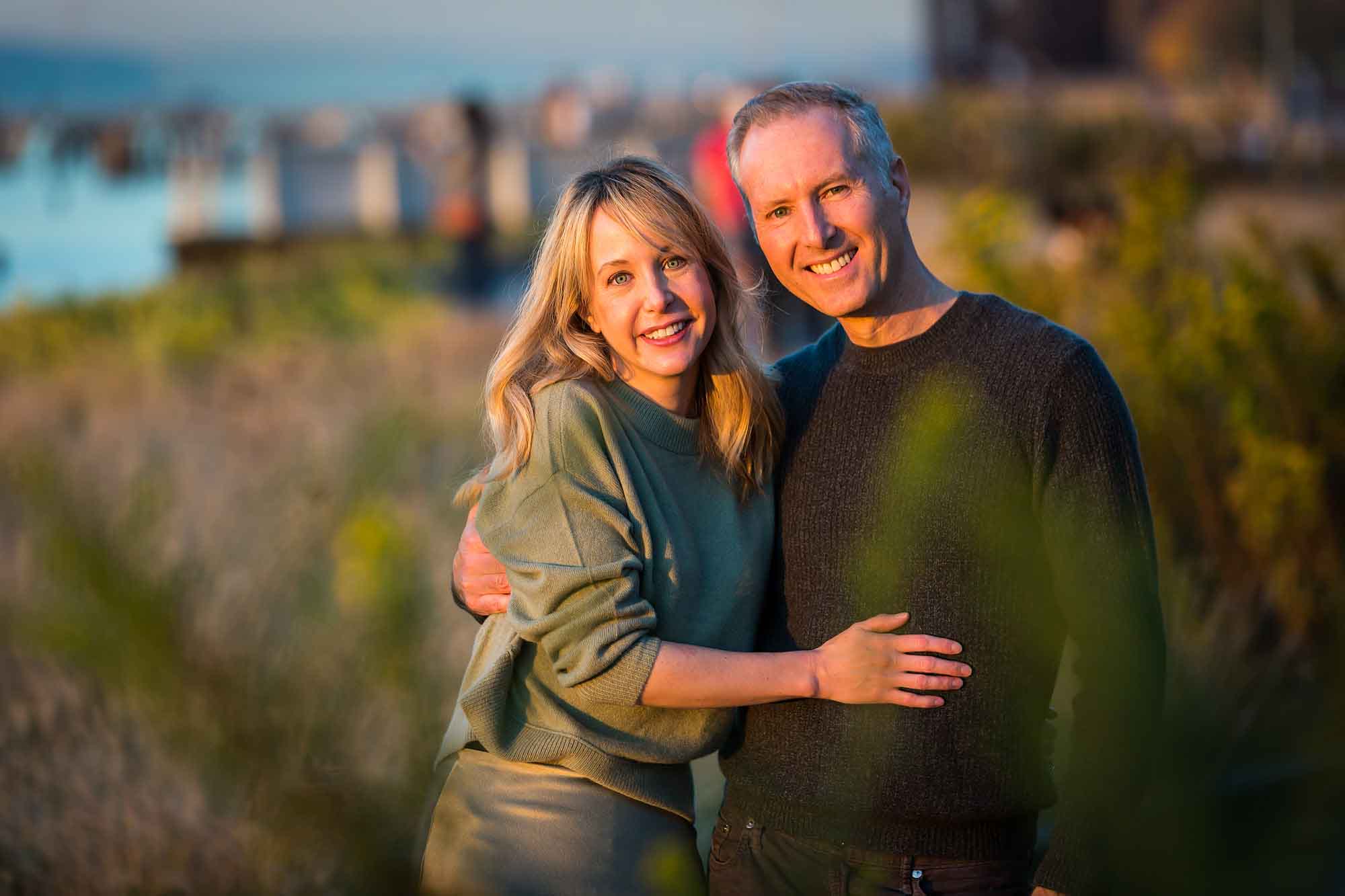 Couple in Riverside Park beside Hudson River