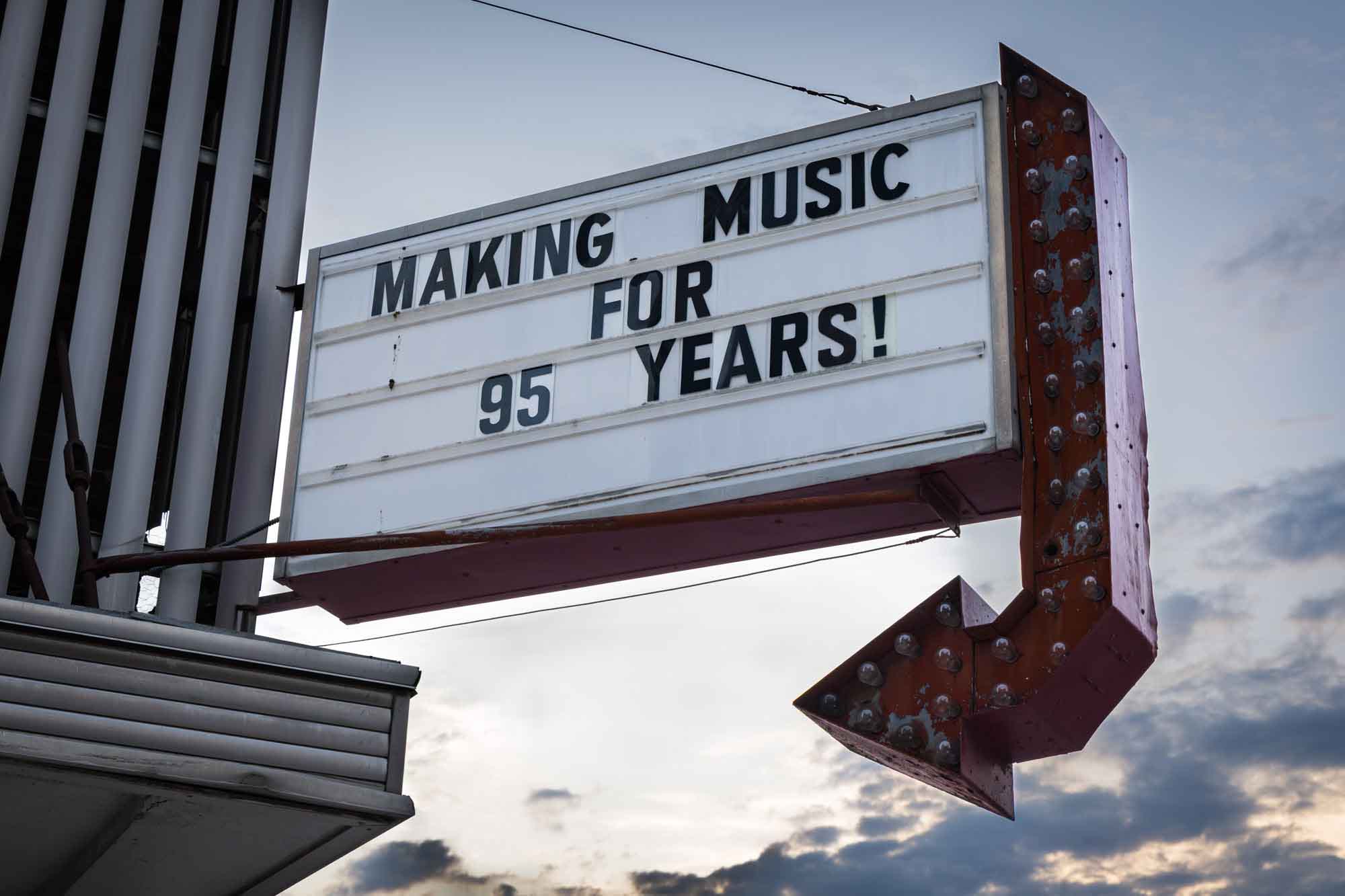Retro storefront of Alamo Music Center in downtown San Antonio
