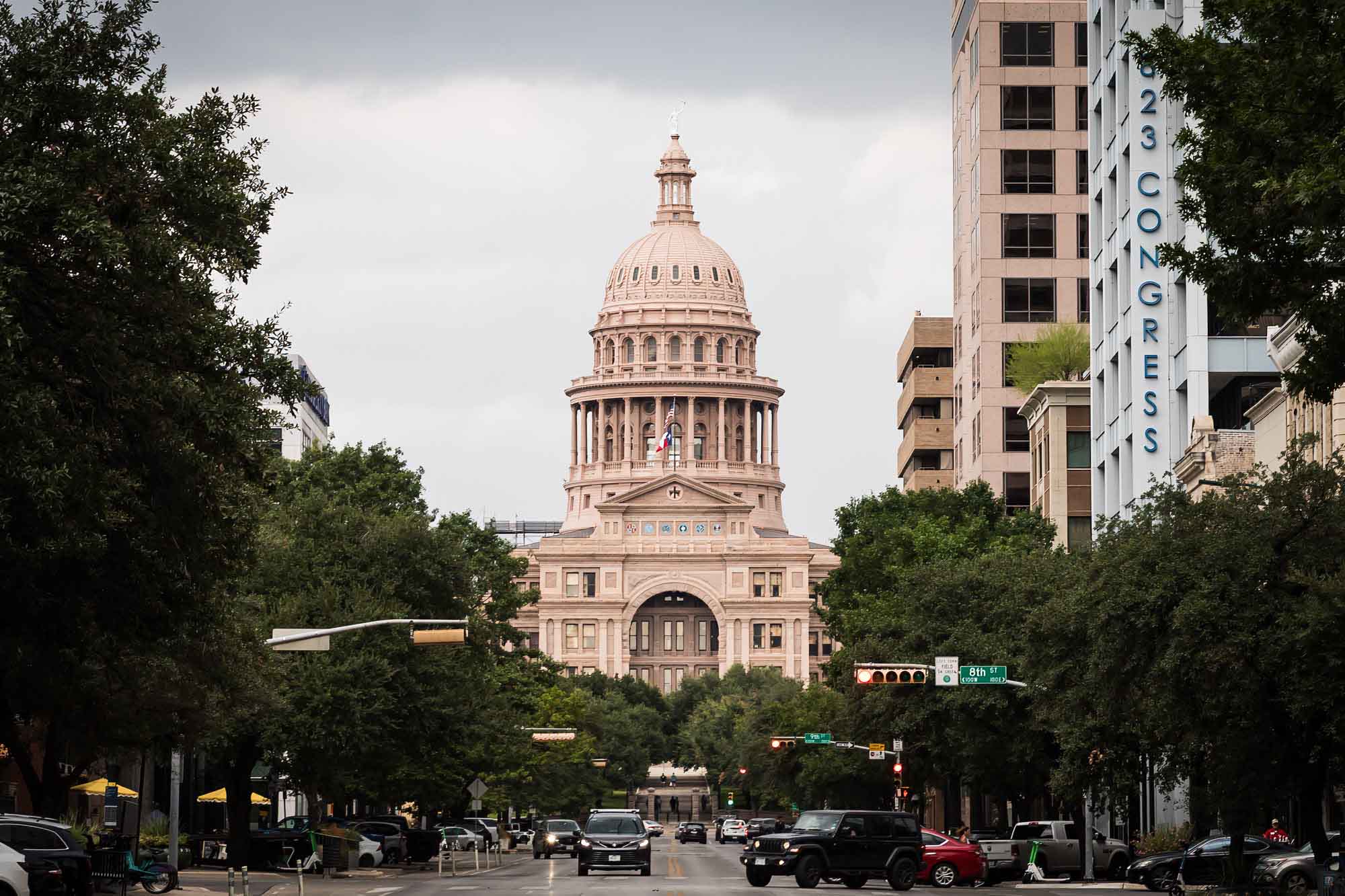 View of the Texas Capitol up Congress Avenue for an article on the best places to propose in Austin
