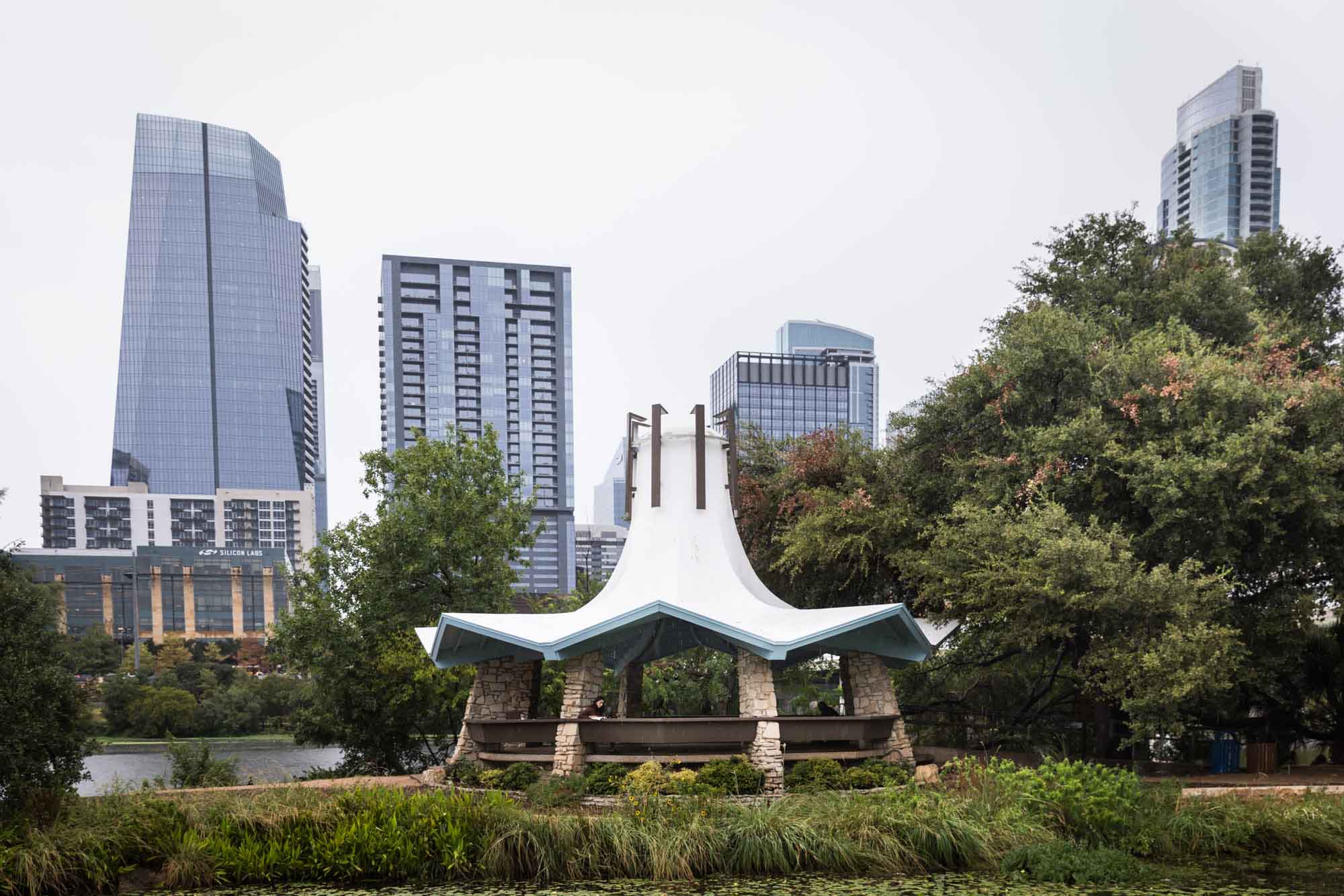 Fannie Davis Town Lake Gazebo at Auditorium Shores Park for an article on the best places to propose in Austin