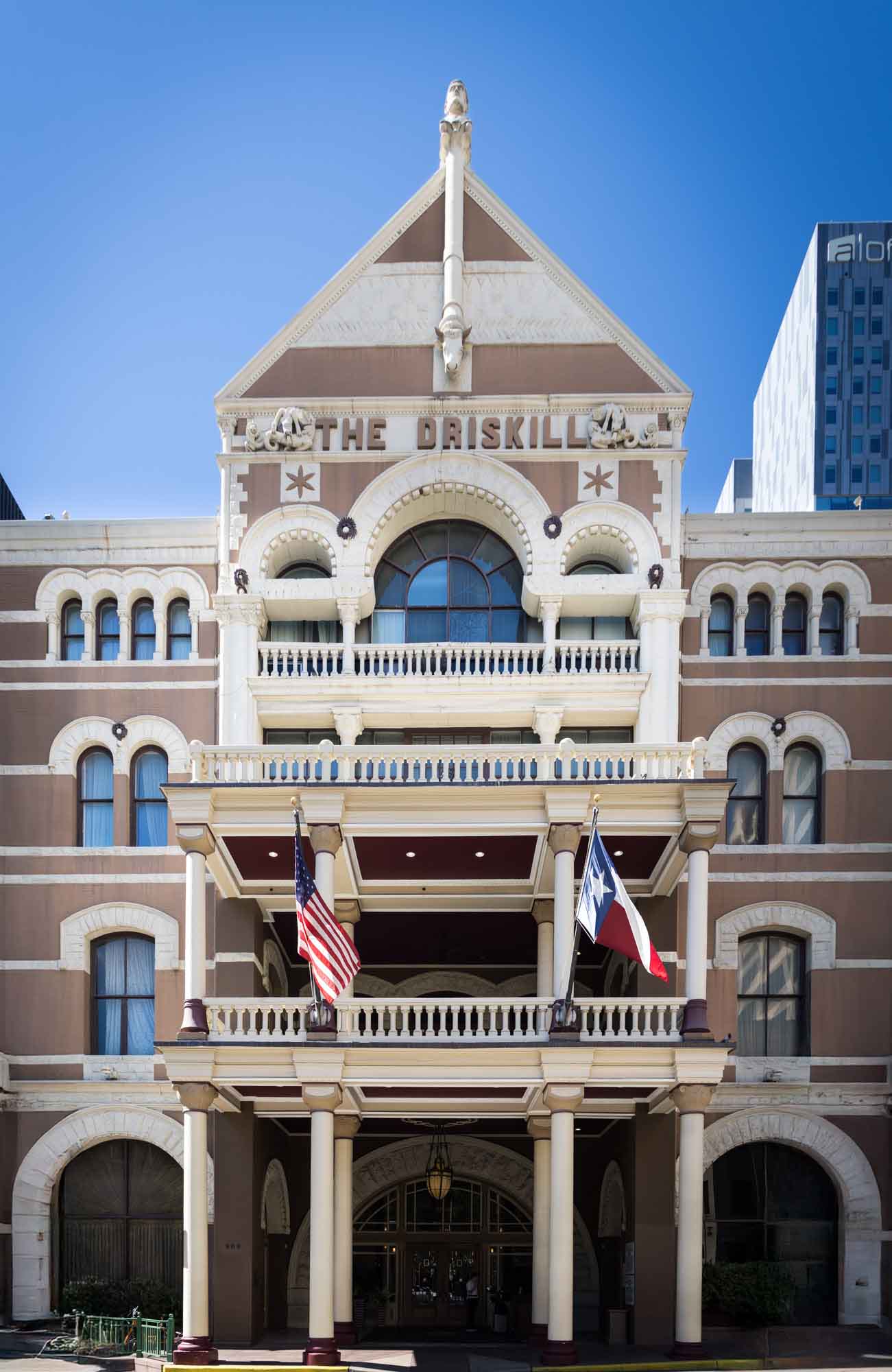 Entrance to the Driskill Hotel in Austin for an article on the best places to propose in Austin