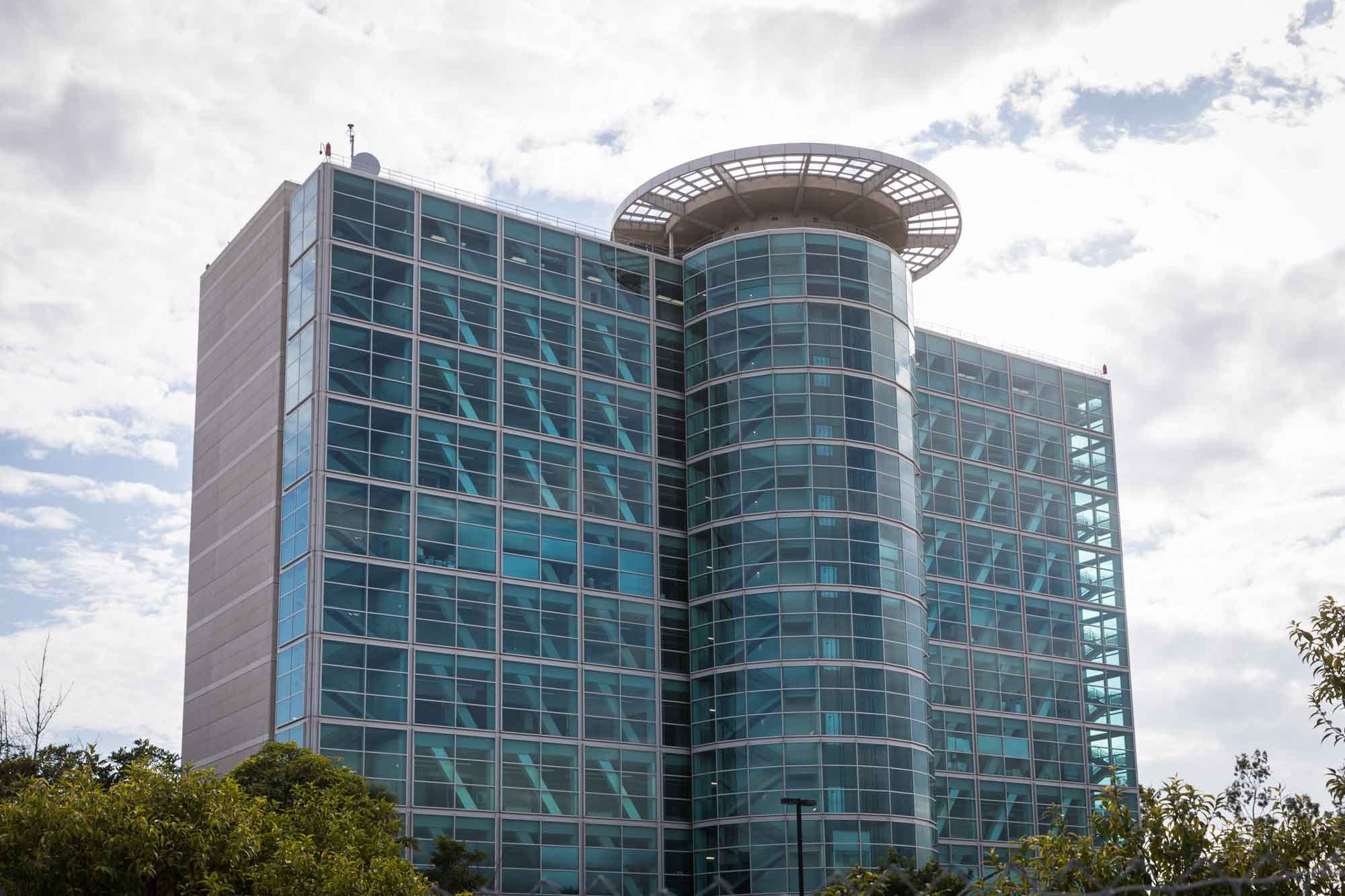 Exterior of LAX Courthouse with clouds overhead for an article on how to get a marriage license in Los Angeles