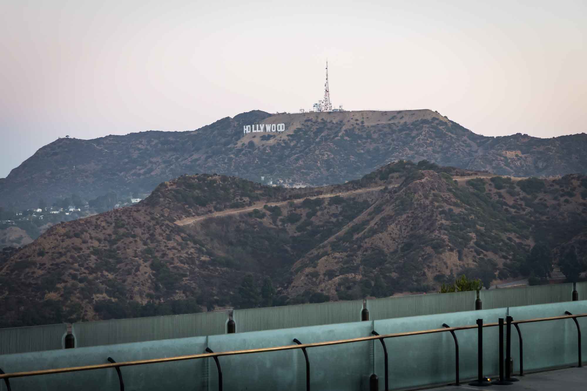 View of Hollywood Sign as seen from West Terrace for an article on where to propose at the Griffith Observatory
