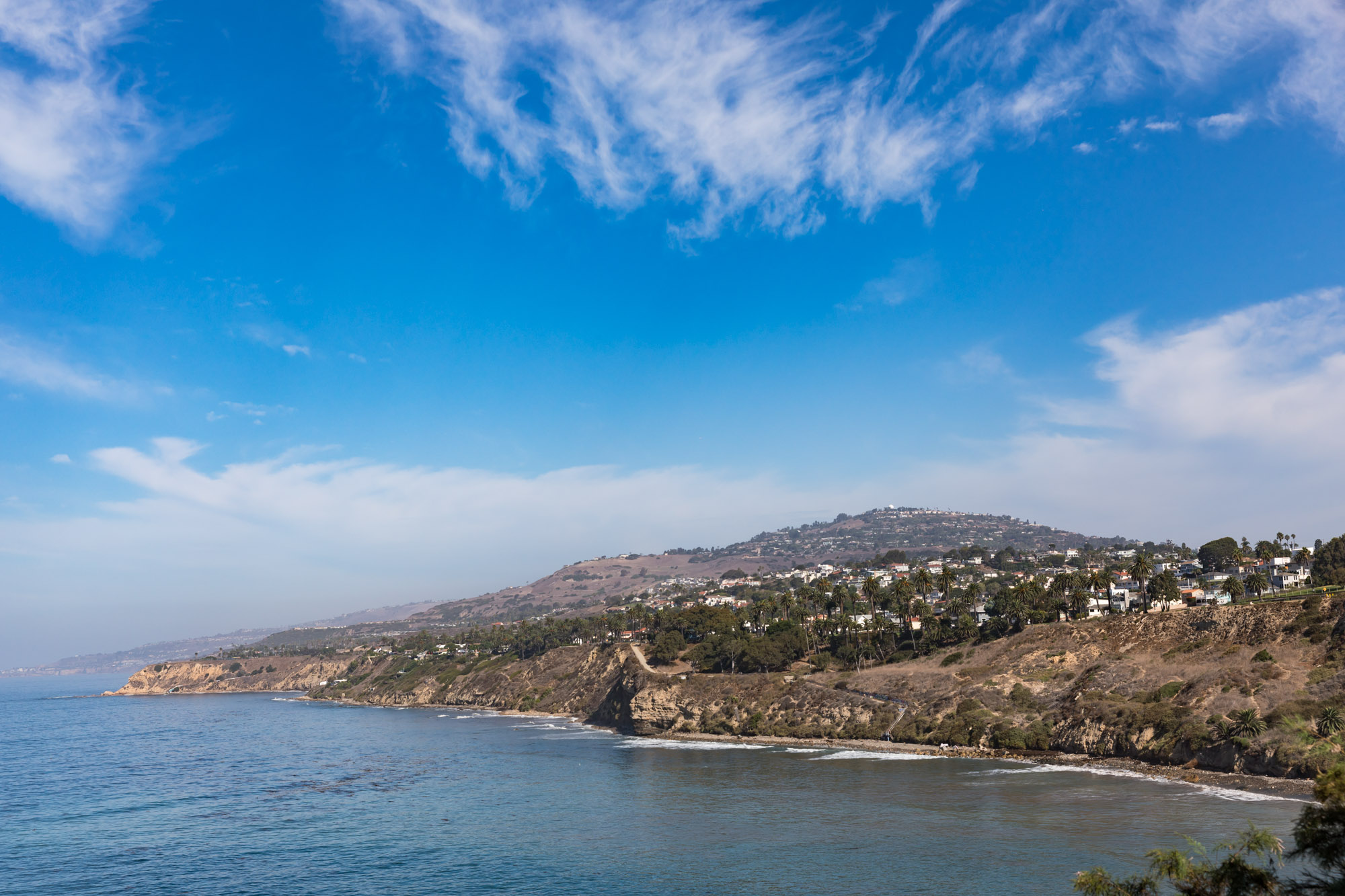 View of Pacific Ocean and San Pedro from Point Fermin Park for an article on where to propose in Long Beach