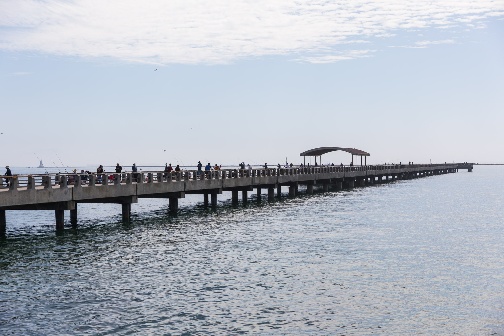 The long fishing pier at Cabrillo Beach jetty for an article on where to propose in Long Beach