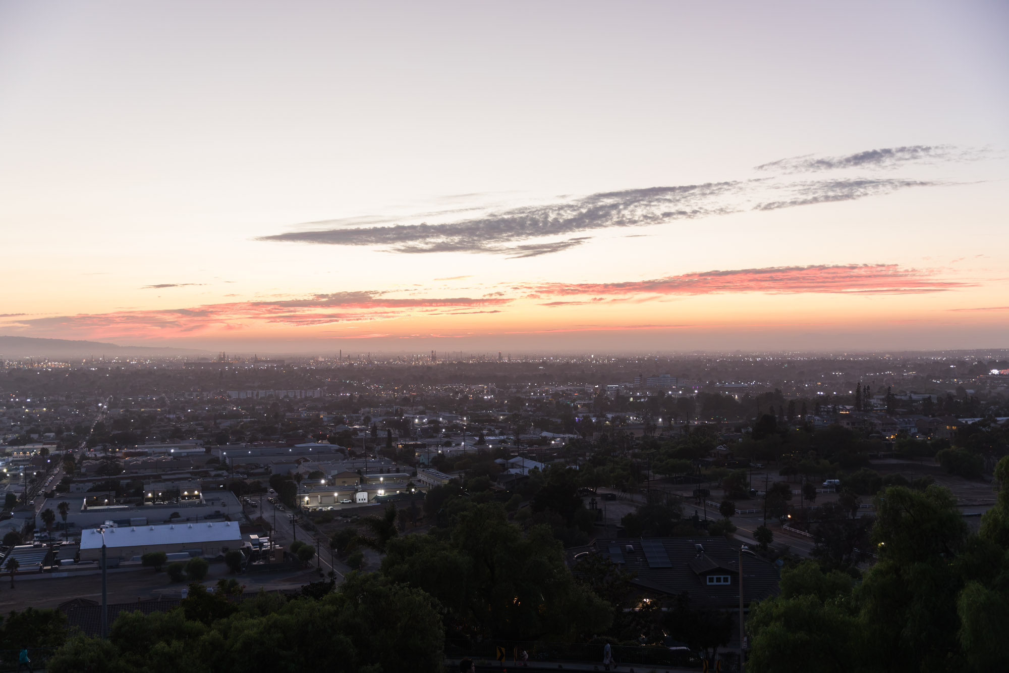 View from Hilltop Park at sunset for an article on where to propose in Long Beach