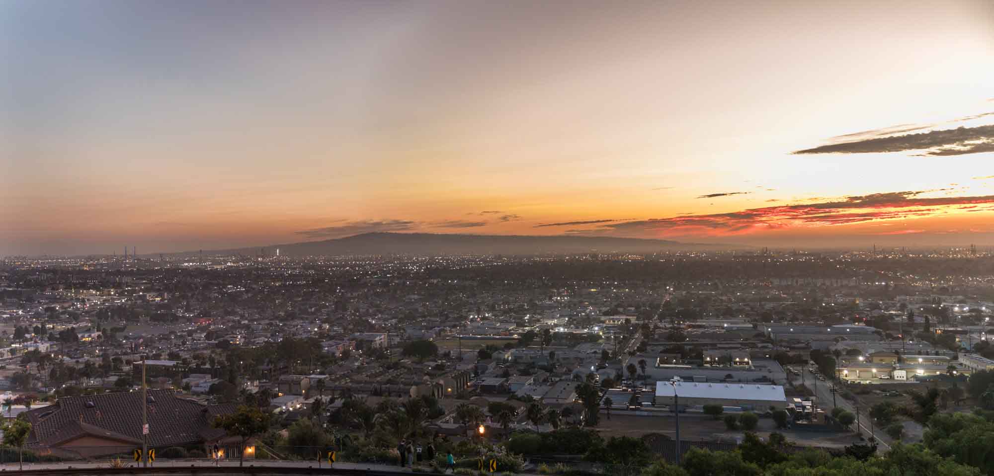 View from Hilltop Park at sunset for an article on where to propose in Long Beach