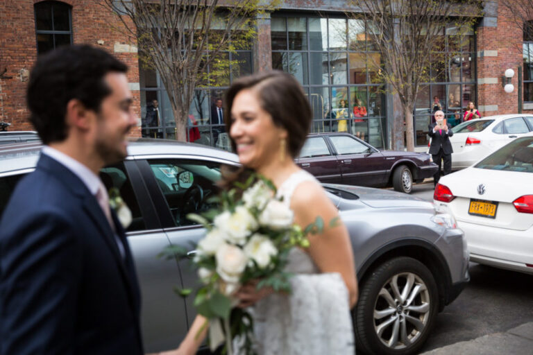 Wythe Hotel Wedding Rooftop Ceremony with NYC Skyline Views