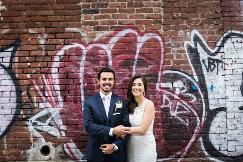Wythe Hotel Wedding Rooftop Ceremony with NYC Skyline Views