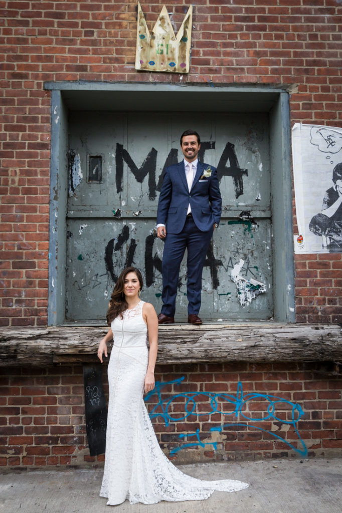 Wythe Hotel Wedding Rooftop Ceremony with NYC Skyline Views