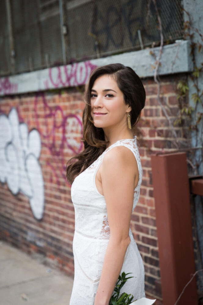 Wythe Hotel Wedding Rooftop Ceremony with NYC Skyline Views